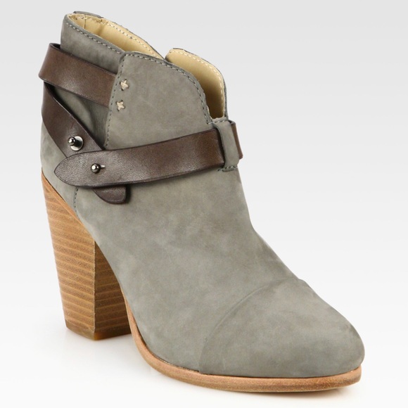 Rag Bone Gray Harrow Suede Leather Ankle Boots